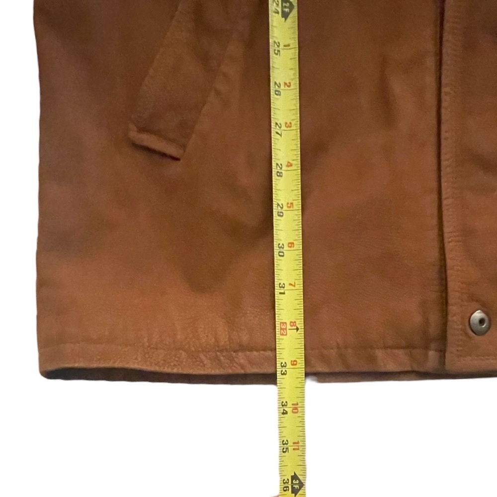 Johnston & Murphy Leather Field Coat Jacket Mens Size 42 Brown Lambskin Two Tone - Picture 10 of 16